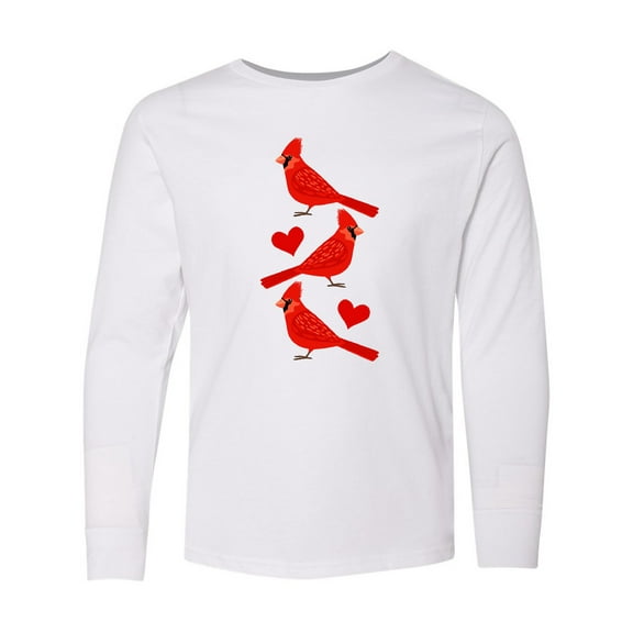 Inktastic Cardinal Cute Bird Watching Long Sleeve Youth T-Shirt