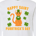 thumbnail image 4 of Inktastic St. Patrick's Day Happy Saint Purrtrick's Day Long Sleeve T-Shirt, 4 of 5