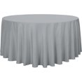 thumbnail image 1 of LAICAIW Round Tablecloth-120 Inch-Water Resistant Spill Proof Washable Polyester Table Cloth Decorative Fabric Table Cover for Dining Table, Buffet Parties and Camping, Silver Grey, 1 of 7