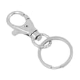 thumbnail image 2 of Silver Tone Lobster Clasp Metal Key Fob Key Ring Chain, 2 of 5