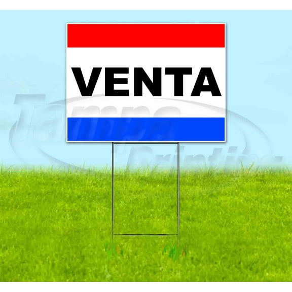 Venta (18" x 24") Corrugated Plastic Yard Sign, Includes Metal Step Stake, Bandit, New, Advertising, USA