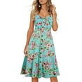 thumbnail image 2 of Femmes Casual Print Fleur Tempérament Été Sans Manches Camisole V-Cou Robe, 2 of 3