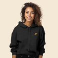 thumbnail image 3 of Dalix Pizza Embroidered Fleece Cropped Hoodie Cold Fall Winter Women in Dark Heather S Small, 3 of 5