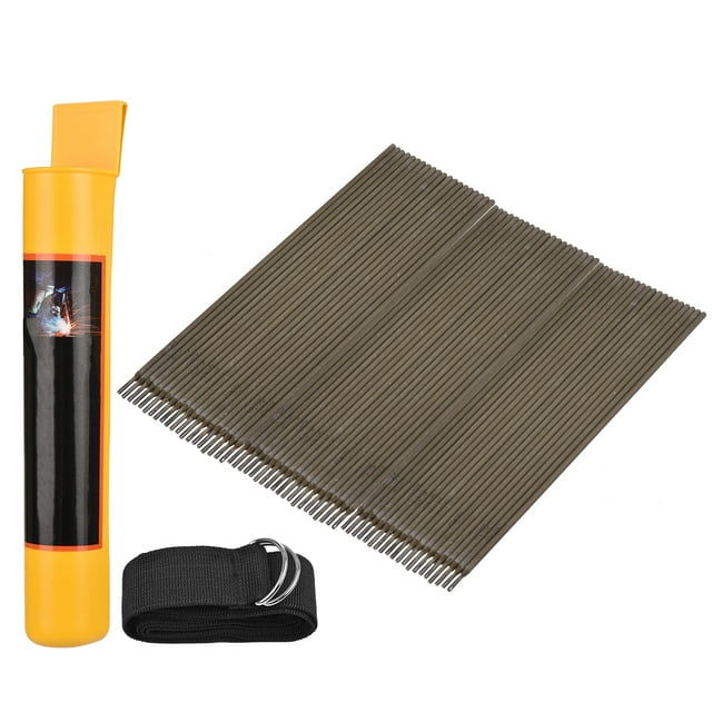Ikayaa 60 PCS Welding Rod Set General 3.2x350mm Carbon Steel Electrode Welding Rod for Welding Work Welding Cutting Accessories with Storage Can