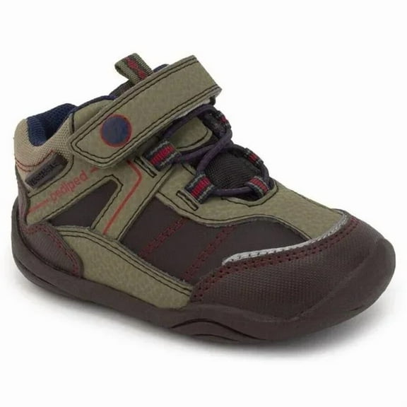 pediped Boys' Max First Walker Shoe, Mud, 21 Child EU Toddler (5.5 US)