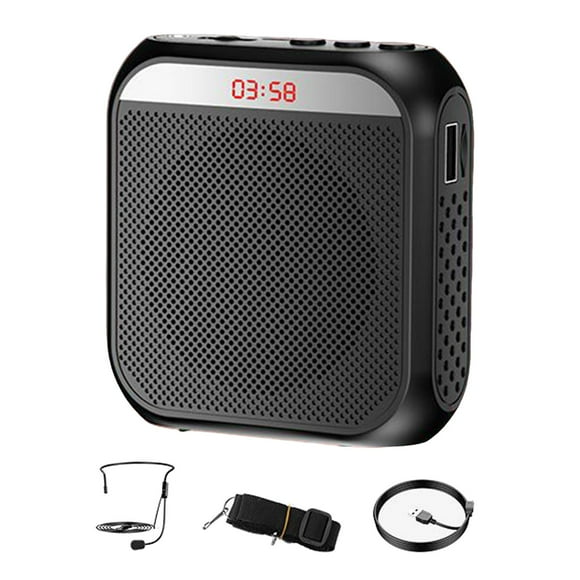 Portable Voice Amplifier Megaphone Speaker for Singing Tour Guides Classroom Black