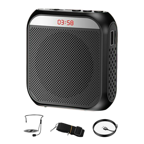 Amplificador de voz Altavoz megáfono, refuerzo vocal, amplificador de voz personal, mini altavoz recargable para formación en el aula, profesores de Negro CUTICAT Amplificador de voz portátil