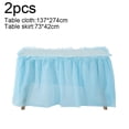 thumbnail image 2 of Tablecloth, Plastic, Disposable, Blue, 2 of 5