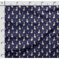 thumbnail image 2 of Soimoi Llama Alpaca Print, Velvet Fabric, Decor Sewing Fabric by The Yard 54 Inch Wide,Decorative Fabric for Upholstery and Home Accents, Navy Blue, 2 of 5