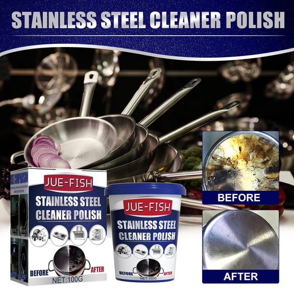 KOYPTL Stainless Steel Cleaning Paste, Multi-Purpose Scratch Remover Paste for Appliances, Oven, Sink, Fridge & Cookware, Cleans Grease, Scuffs & Restores Shine, Kitchen Cleaning Supplies