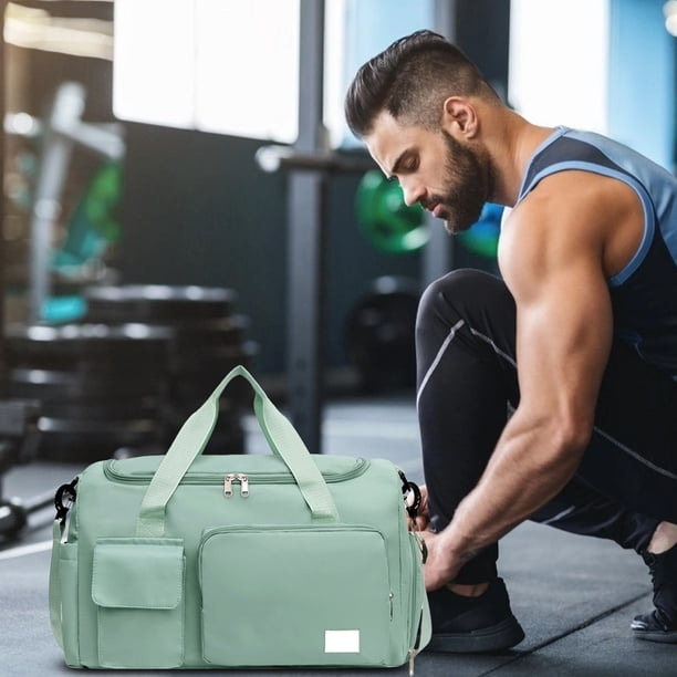 Bolsa de gimnasio Lisbinx de gran capacidad con compartimento para zapatos y separación de ropa húmeda - 44 x 28 x 19 cm - Ideal para viajes de negocios y viajes cortos - Multicolor