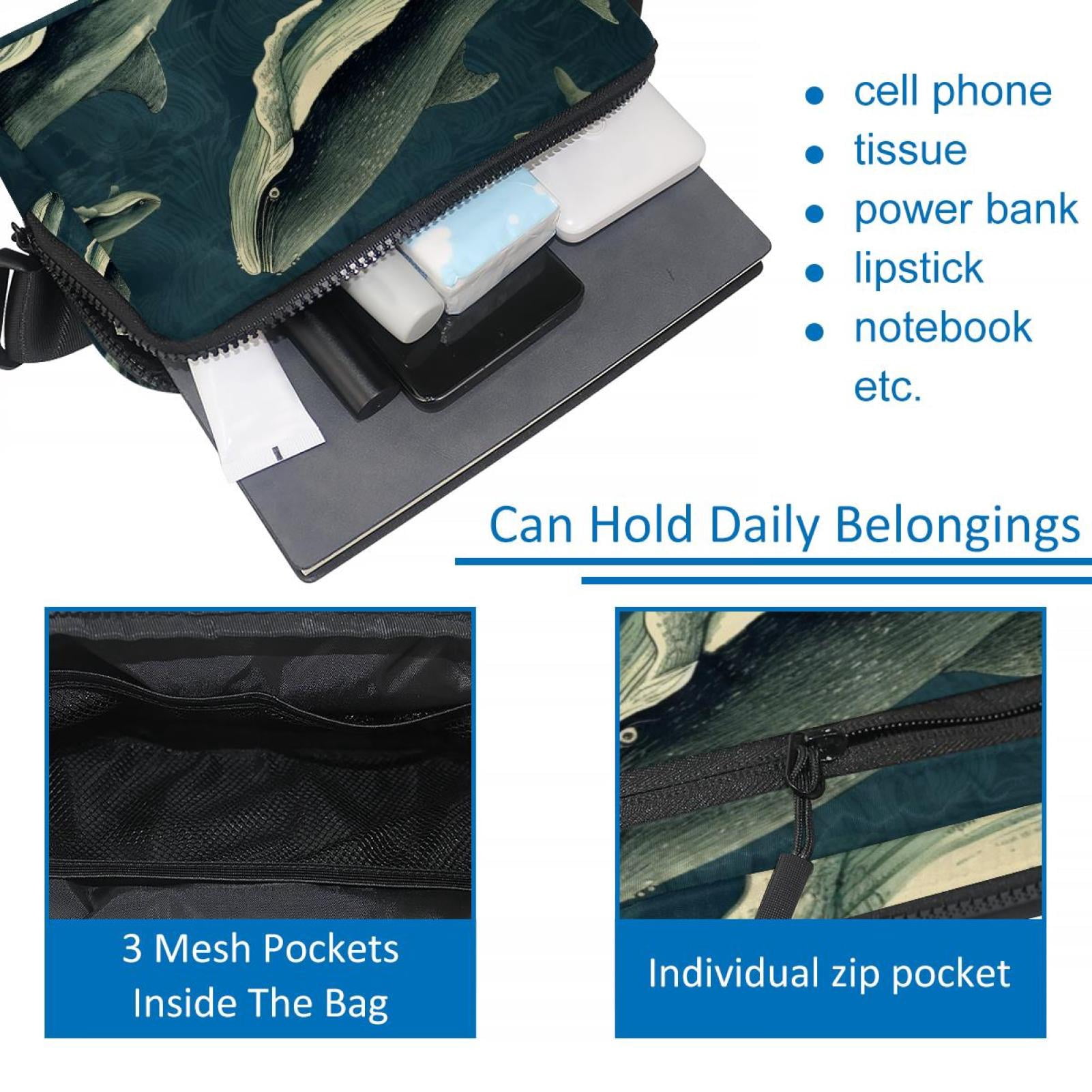 Whale Cross Body Bag Waist Packs Fanny Pack Lightweight Adjustable Extension Strap Unisex