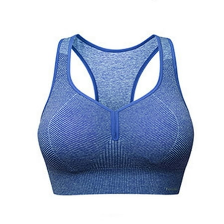 Mrasaso Summer Savings Clearance! Tube Tops Women Underwear Women s Solid Yoga Tank Top Sports Bra Wireless Sexy Sling Strap Design Without Steel Rim(1pc Bra) Blue|L