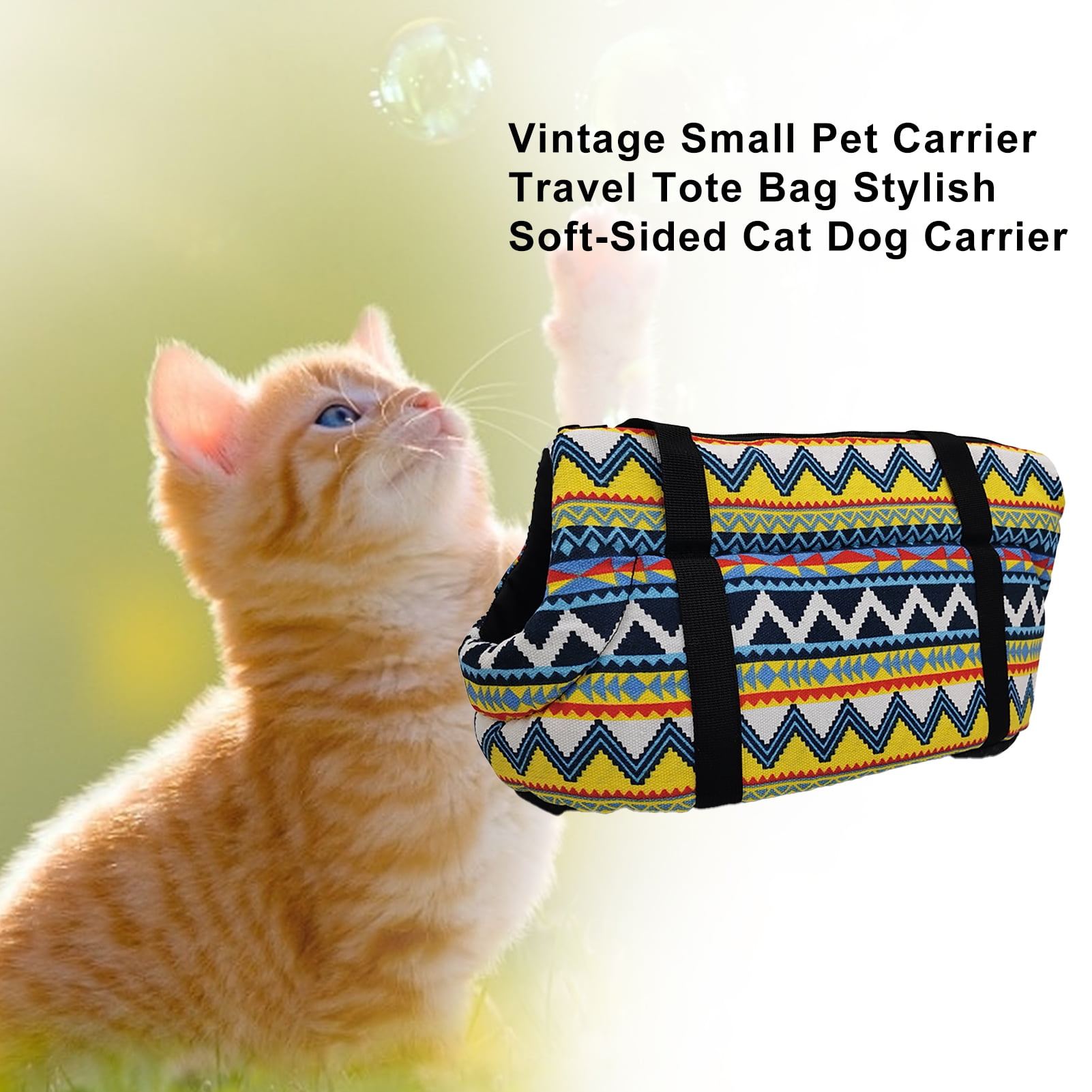 Gwong Vintage Small Pet Carrier Travel Tote Bag Stylish SoftSided Cat