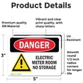 thumbnail image 2 of (2 Pack) Electric Meter Room No Storage OSHA Danger Sign 5 Inch X 3.5 Inch Vinyl Label Decal Sticker Weather Resistant, UV Protected for Workplace, Business, and Construction Site, Made, 2 of 7