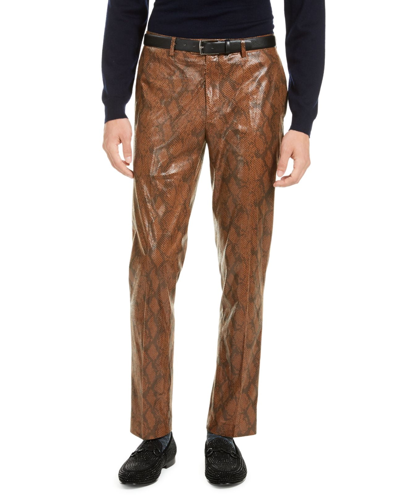 Tallia Mens Pants 34X30 Dress Snakeskin 