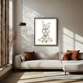thumbnail image 2 of Cute Bunny, Rabbit, Forest Animals, Woodland Animals, Boho, Pink Flowers, Girl Nursery - Illustration Watercolor Floral Animal Whimsical Black Framed Wall Art Print 8 x 10 inches, 2 of 4