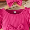 thumbnail image 6 of RMGVDSD Toddler Girls Dresses Cute Short Sleeve Floral Dress With Bow Puff Sleeves A-Line Sundress Casual Holiday Birthday Easter Outfit 18-24 Months, 6 of 9