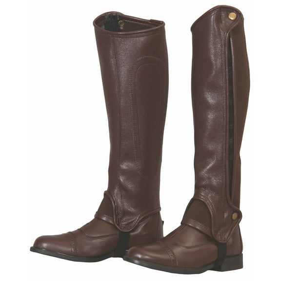 TuffRider Adult Grippy Grain Half Chaps Tall Chocolate L