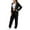 Black, variant on Women's Long Sweater Cardigan and Pants Set, Long Sleeve Zippered Open Front Top with Straight Leg Trousers for Casual Daily Wear