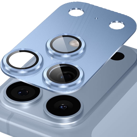 Dteck Camera Lens Protector for iPhone 18 Pro , Metal Aluminum Alloy Tempered Glass Camera Protector, Shatterproof Case Friendly,Blue