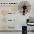 thumbnail image 6 of 2 Pack 20" Wall Mount Fan with Remote, 3 Speeds Wall Oscillating Fan with 4800 CFM, Cooling Fan with 4 Timing, High Velocity Fans, Yellow, 6 of 9