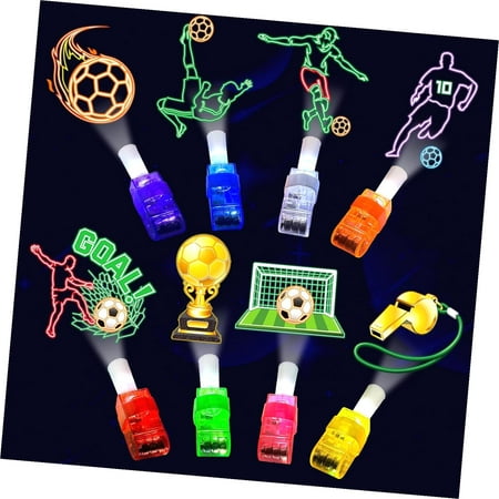 HYKE 24PCS Soccer Finger Lights: Glow-in-the-dark toys for soccer-themed parties, decorations, and classroom prizes.