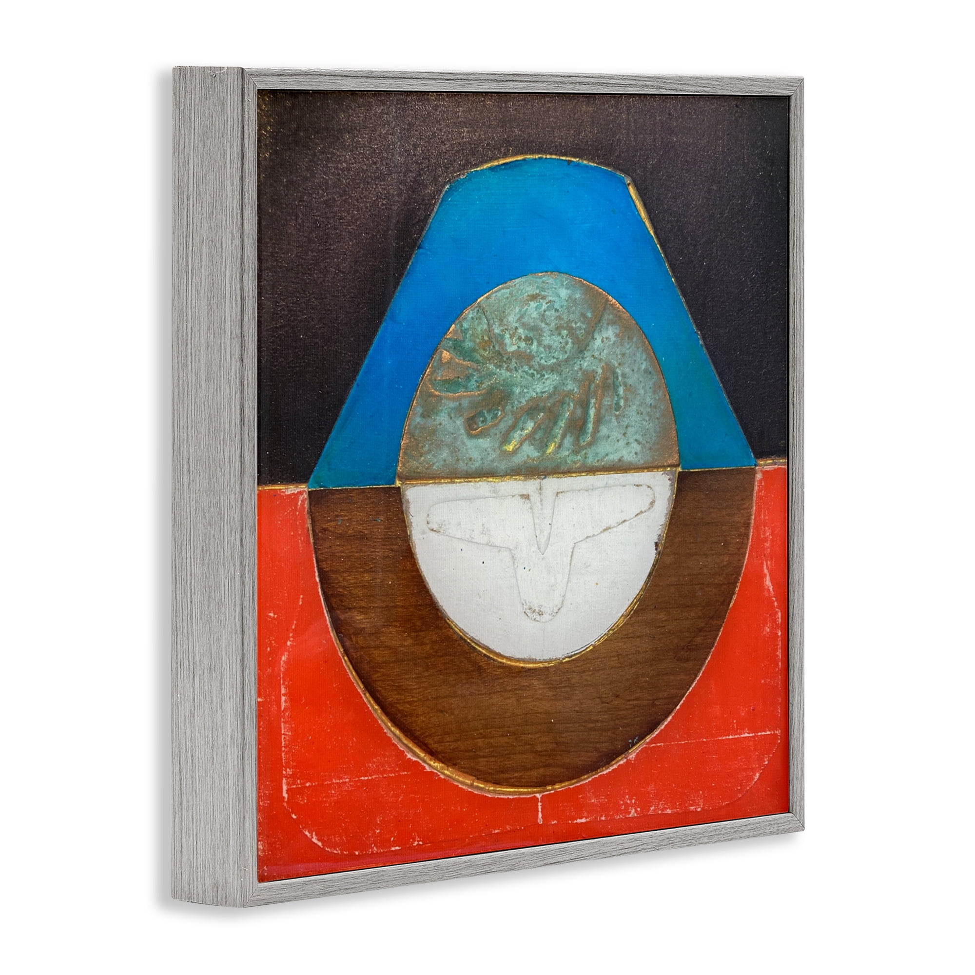 Stupell Industries Round Rustic Symmetry Gray Framed Giclee Art, design by Matthew Finger