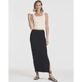 thumbnail image 6 of Real Essentials 3 Pack: Women's Ribbed High Waisted Maxi Skirt with Side Slit - Casual Long Pencil Skirt, 6 of 8