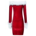thumbnail image 4 of Ropa navideña de pelo largo M-XXL Ropa navideña de manga larga para mujeres europeas y americanas Ropa navideña Vestido navideño para espectáculos de baile, 4 of 5
