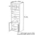 thumbnail image 4 of S-HOME 71” Tall Kitchen Pantry Cabinet Anti-Tip Organizer with Open Shelves and Rattan Doors Extra Deep 15.8 Inch for Storage Solutions, White, 4 of 9
