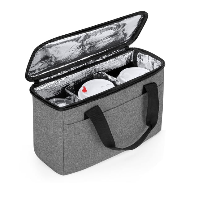 Portavasos Trunab, reutilizable, para entrega de 3 tazas, aislante, gris