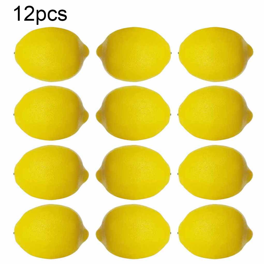 12pcs Artificial Lemon Photography Sketch Foam Fruits Props Home Living Room Kitchen Fake Lemon Decor