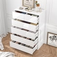 thumbnail image 4 of ChVans 6 Drawer Dresser for Bedroom, 44.7" Tall 31.5" Wide Modern High Gloss White Dresser with Wood Chest of Drawer Handle Free, Long Dresser for Bedroom, Living Room, Entryway, Hallway, 4 of 9