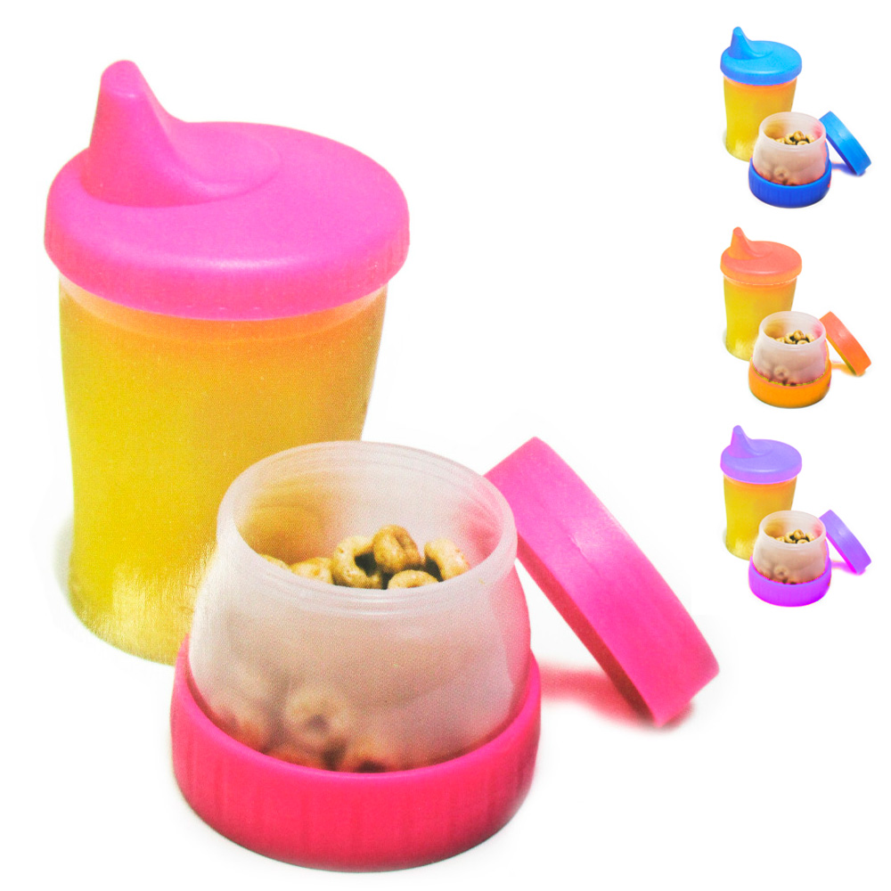 Sippy Cup Snack Container Sippie Toddler Drinking NoSpill Cereal