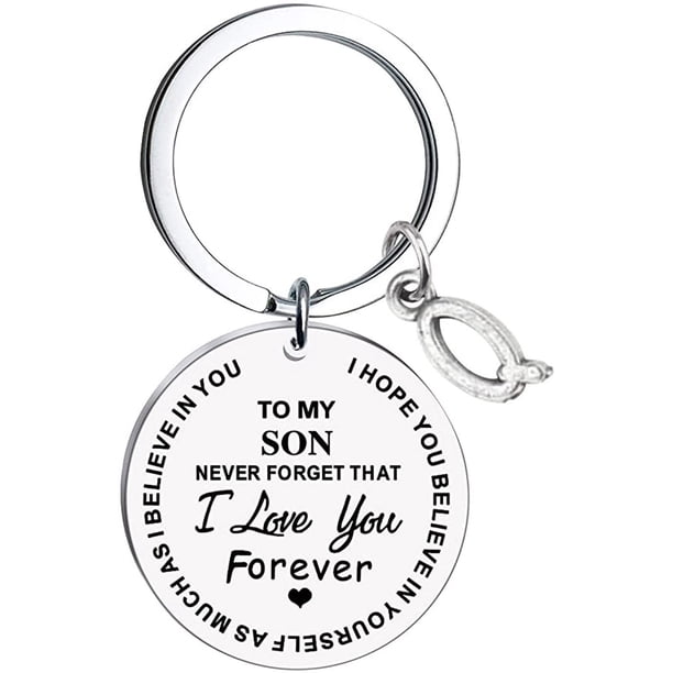 Censtreet To My Son Keychains Gift Inspirational Gifts from Mom Gift for Christmas Graduation Anniversaries Keychain Gifts