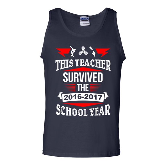 This Teacher Survived 2016-2017 School Year Fidget Funny DT Adult Tank Top
