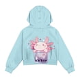 thumbnail image 5 of Xoenoiee Axolotl Milk Tea Heart Print Sweatshirt for Girls Kids Oversized Graphic Half Zip Hoodie Casual Long Sleeve Fleece Pullover Tops with Front Pocket, 11-12 Years, 5 of 7