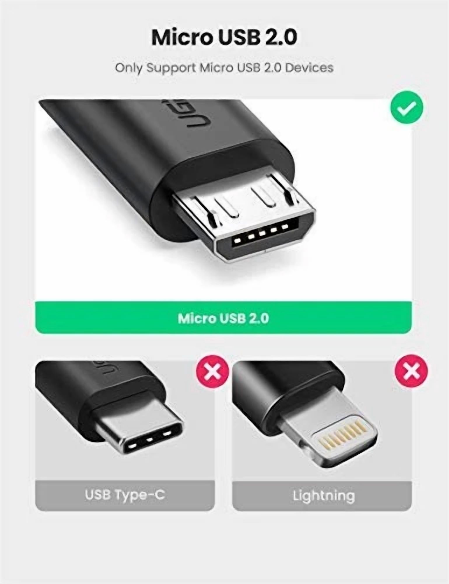CRESTIN- Micro Usb 2.0 Otg Cable On The Go Adapter Male Micro Usb To Female Usb Black
