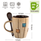 thumbnail image 2 of Juego de tazas de café de 350 ml con cucharas en el asa, tazas aptas para microondas y lavavajillas, 2 of 5