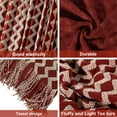 thumbnail image 2 of Flxxie Acrylic Knitted Throw Blanket with Decorative Tassel Couch Bed Sofa, 51" x 67", Pink and White Chevron, 2 of 5