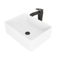 thumbnail image 5 of VIGO Matte Stone Amaryllis Composite Rectangular Vessel Bathroom Sink in White with Faucet and Pop-Up Drain in Matte Black, 5 of 5