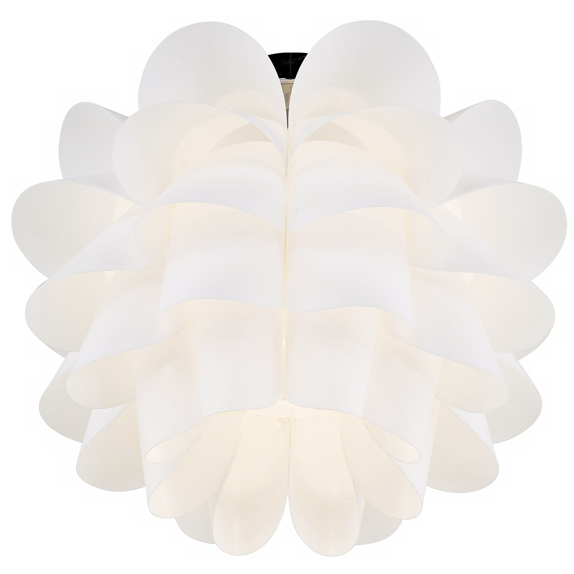 Possini Euro Design Modern Ceiling Light Semi Flush Mount Fixture 15 3/4" Wide White Flower for Bedroom Kitchen Living Room Hallway Bathroom House