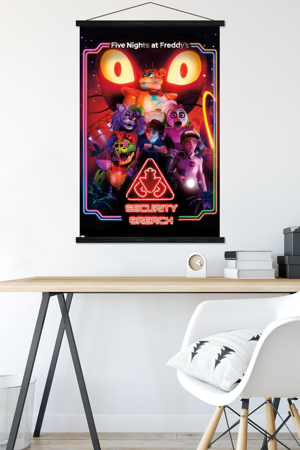 Five Nights at Freddy's: Security Breach - Key Art Wall Poster with Magnetic Frame, 22.375" x 34"