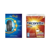 [Free MyQuit Band] + Nicorette Nicotine Gum, Stop Smoking Aid, 2 Mg, Cinnamon Surge, 160 Ct
