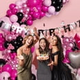 thumbnail image 4 of Kit de arco de globos FOTIOMRG rosa/negro con 142 globos, 4 of 6