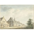 thumbnail image 2 of Jacobus Versteegen 14x11 Gold Ornate Wood Frame and Double Matted Museum Art Print Titled - The Jobs -Gasthuis in Utrecht (1745 - 1795), 2 of 4
