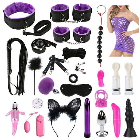 

JNANEEI 25pcs Vintage Sex Collar Rope Mouth Gag Blindfold Set Toy for Women Couples