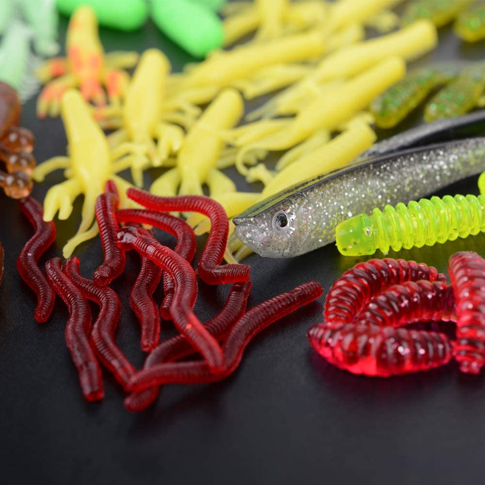LUIVU #10 Bh Rubber Grub Lures - Fishing Bait Kit For Trout, Crappie, Freshwater & Saltwater - View #11