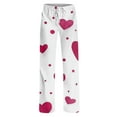 thumbnail image 4 of Women's Drawstring Valentine's Day Printed Casual Pants, Elastic Waist Lounge Pants for Women, Holiday Themed Sleepwear Pajama Pants, Comfortable Fit,Vermilion,2XL, 4 of 7